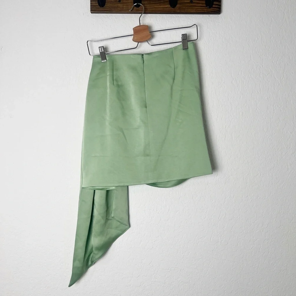 Jonathan Simkhai Mae asymmetric-hem satin mini skirt - Picture 4 of 8